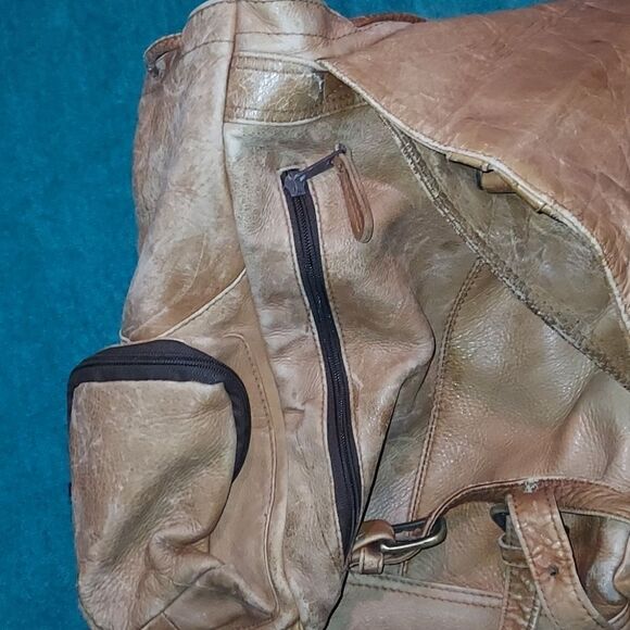 Vintage Leather Backpack Made in Columbia